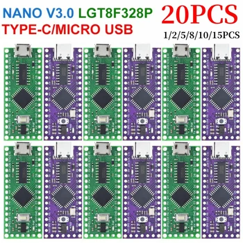 1 ~ 20ШТ LGT8F328P-LQFP32 MiniEVB TYPE-C MICRO USB Совместим с ATMEGA328 Nano V3.0 CH9340C/HT42B534-1 SOP16 Для Arduino