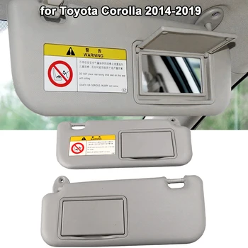 1 пара солнцезащитных козырьков на лобовом стекле, солнцезащитный козырек, солнцезащитный козырек с косметическим зеркалом, подходит для Toyota Corolla 2014-2019