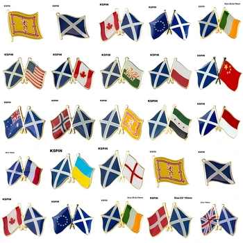 10 шт./лот Брошь-значок с изображением флага Шотландии
