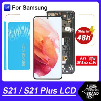 100% Оригинальный AMOLED Дисплей Для Samsung Galaxy S21 G991 G990F/DS Полный ЖК-Сенсорный Экран S21 Plus G996 G9960 G996F Запчасти для Ремонта