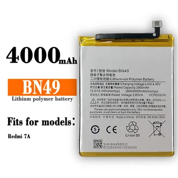 100% Оригинальный Аккумулятор BN49 4000 мАч Для Xiaomi Redmi 7A Redmi7A Высококачественные Сменные Батареи Для Телефона Литиевая Батарея