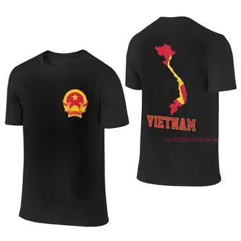 100% Хлопок, флаг Вьетнама, Карта, эмблема, Футболка с двойным принтом, Мужская, Женская Летняя Повседневная футболка Harajuku с коротким рукавом, S-6XL