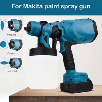1000 МЛ Электрический Пистолет-Распылитель Ручной Беспроводной Электрический Распылитель Краски Высокой Мощности Home DIY Easy Spraying Для Makita 18V Battery