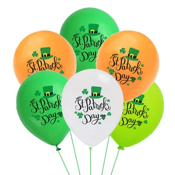 10шт воздушный шар на День Святого Патрика, латексный воздушный шар с принтом четырехлистного клевера, тематический воздушный шар Ирландского фестиваля, вечеринка в честь Дня Святого Патрика