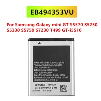 1200 мАч EB494353VU Сменный Аккумулятор для Samsung Galaxy mini GT S5570 S5250 S5330 S5750 S7230 T499 GT-i5510