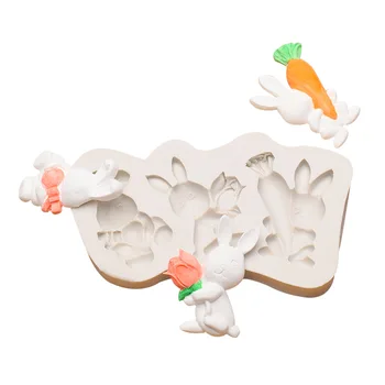 1шт Кролик Силиконовые Формы для торта из смолы 3D Инструменты для украшения торта Кондитерские Кухонные Принадлежности для выпечки