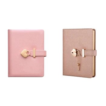 2 предмета, кодовый замок в форме сердца, дневник с ключом, личные органайзеры, секретный блокнот, подарок-Розовый и шампанское