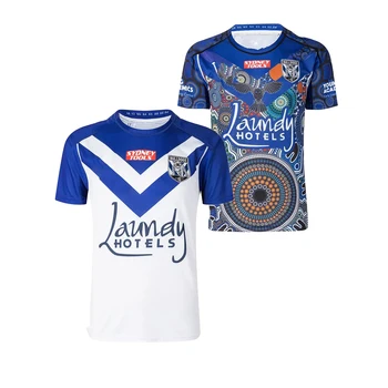 2022 Мужская реплика Bankstown Bulldogs Домашняя/ местная спортивная рубашка для регби S-5XL