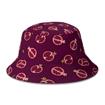 2022 Новые летние шляпы-ведерки с гранатовым узором для уличной одежды унисекс, Складная рыболовная шляпа-боб для девочек и мальчиков, солнцезащитная кепка
