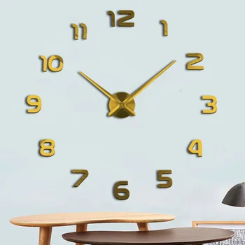2022 Современный дизайн Большие Настенные часы 3D Кварцевые часы своими руками Модные Часы Акриловые Зеркальные наклейки Horloge для домашнего декора гостиной