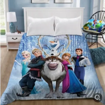 2023 Disney Frozen Princess Принц Плоская простыня с рисунком Эльзы и Анны для девочек Детское постельное белье для мальчиков и девочек, подарок на кровать