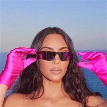 2023 Винтажный стимпанк One Piece UV400 Зеркальные Белые спортивные дизайнерские солнцезащитные очки для мужчин и женщин