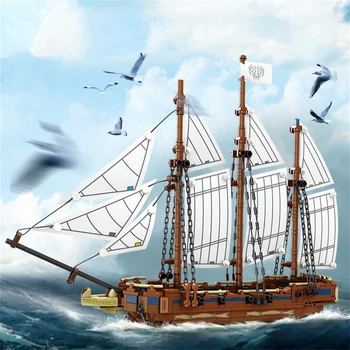 2023 Городское творчество Средневековые военные корабли Модель Пиратского корабля Строительные блоки Кирпичи Игрушки в подарок