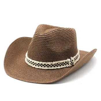 2023 Летняя Панама Соломенная Шляпа Мужчины Женщины Мода Досуг Лямки Открытый Солнцезащитный Крем Козырек Джазовая Шляпа
