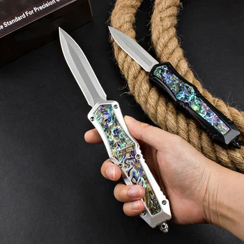 2023 Микронож Mtech Goddess Series Knife Лезвие 440C, инкрустированное цинковым сплавом, ручка из раковины морского ушка, карманный нож для самообороны на открытом воздухе
