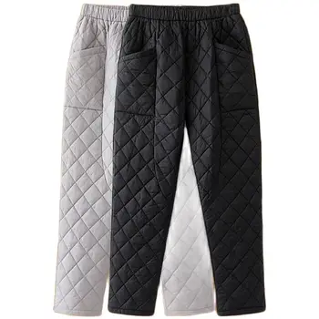 2023 Новые легкие Тонкие женские хлопчатобумажные брюки на толстом пуху, свободные осенне-зимние женские хлопчатобумажные брюки, сохраняющие тепло, K1790