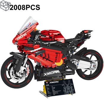 2023 Новый 2008ШТ Городской технический мотоцикл Ducatis V4S Строительные блоки Гоночный автомобиль на мотоцикле Кирпичи Игрушки для мальчиков Подарки для детей