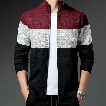 2023 Осенне-зимний мужской свитер, модный вязаный кардиган, мужской свитер высокого качества, корейская повседневная куртка, мужской свитер на молнии 8818