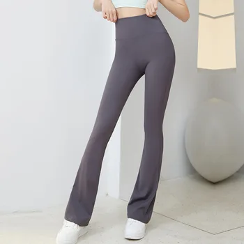 2023 Расклешенные Леггинсы, брюки для йоги, Женские широкие брюки с высокой талией, Женские спортивные Черные расклешенные брюки для латиноамериканских танцев