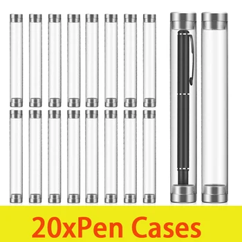 20шт прозрачный пенал Пластиковые ящики для хранения Пластиковые контейнеры пенал для перьевой ручки пенал для карандашей прозрачный
