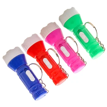 24шт Пластиковый светодиодный перезаряжаемый мини-фонарик, портативный брелок для ключей, фонарик для ежедневного использования на открытом воздухе (смешанный цвет)