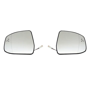 2шт Дверное крыло Боковое зеркальное стекло с подогревом Предупреждение о слепой зоне с защитной пластиной для Ford Focus MK2 MK3 Mondeo MK4