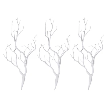 3 x Искусственных Белых Сухих Растения На Свадьбу С Веткой Дерева