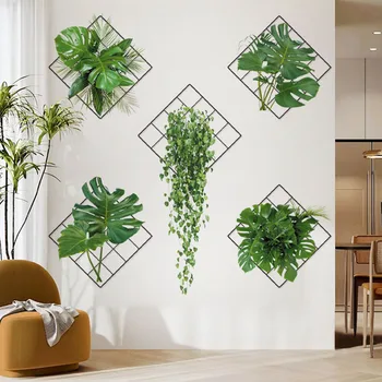 3D Виниловые наклейки на стену Бонсай Тропическое Зеленое растение Роза Тюльпан Обои Плитка Настенные наклейки Настенные Росписи Домашний Декор