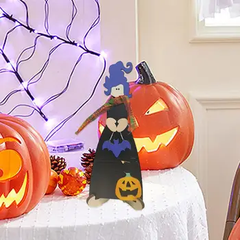 3d Орнамент на Хэллоуин, Очаровательные деревянные таблички на Хэллоуин, мини 3d Тыква-кошка, декор для настольного творчества, набор из 1/3шт.