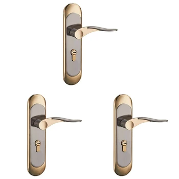 3X Внутренняя Бытовая Дверная ручка для дома с замком безопасности, набор ключей из алюминиевого сплава