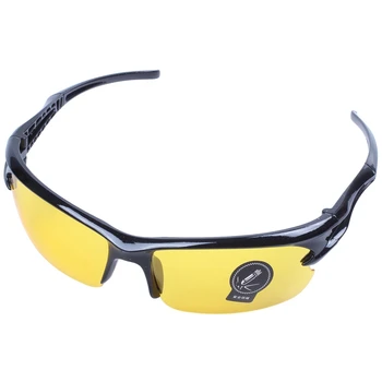3X Солнцезащитные очки ночного видения в черной оправе желтого цвета для велоспорта на открытом воздухе