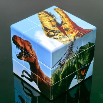 3x3x3 Кубика 3D Печать Динозавры Волшебная Скоростная Сторона 3x3 Кубо Головоломка Без Наклеек Развивающие Игрушки-Непоседы Для Детей
