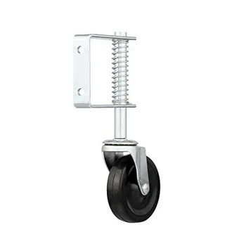 4-Дюймовый сверхпрочный резиновый немой пружинный ролик для колесных дисков ворот, пружинное колесо, роликовый слайдер для домашних ворот (серебристый)