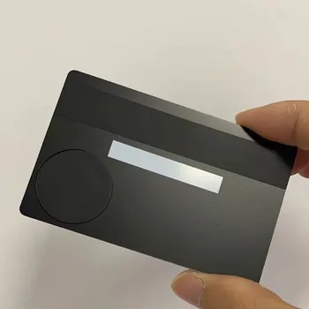 4442 слота для чипа nfc бесконтактная металлическая визитная карточка, металлическая кредитная карта с полосой, подписью и чипом nfc