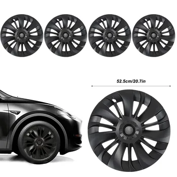 4шт Колпачки колес Матово-черные Стильные Прочные Износостойкие колеса Замена крышки обода для Tesla Model Y 2020-2023