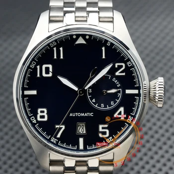 500916 7-дневный запас хода 46-мм Автоматические мужские часы с синим циферблатом и стальным браслетом Clone Watches 2023 Топовый бренд Класса Люкс New Puretime