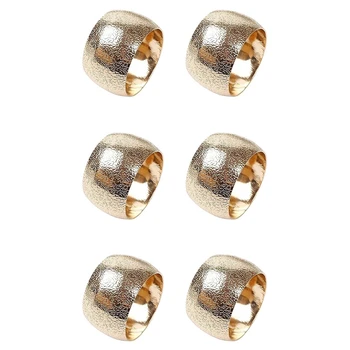 6 ШТ. золотых металлических колец для салфеток, элегантные свадебные кольца-держатели для салфеток, идеально подходящие для оформления стола, торжеств, вечеринок