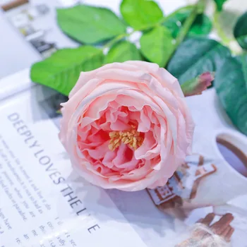 61 см Одинарная ветвь на Ощупь Искусственная Увлажняющая Austin Rose Поддельный [Новый] Цветок для украшения интерьера