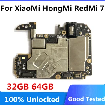 64 ГБ Для Xiaomi Hongmi Redmi 7 Материнская Плата Android Устанавливает Полные Чипы Протестирована Хорошо Чистая Основная Плата MI System Обновлена 32 ГБ 16 ГБ