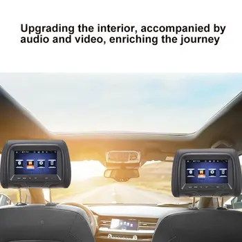 7-дюймовый сенсорный экран Монитор подголовника автомобиля MP5 Плеер Монитор подушки Поддержка синхронизации видео/ Зеркальной связи