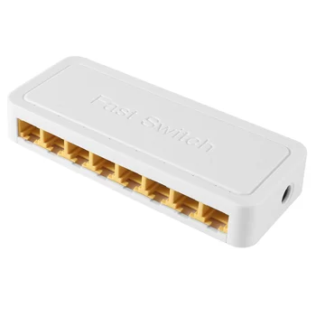8 портов RJ45 Gigabit Ethernet Switch 1000 Мбит/с Мини Сетевые коммутаторы VLAN Ethernet Splitter Lan Hub Switch EU Plug
