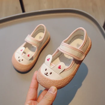 Baywell Kids Повседневная обувь для девочек, детские тонкие туфли с милым кроликом и мягкой подошвой, Дышащая мелкая легкая обувь для ходьбы