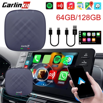 CarPlay Ai TV Box Android13.0 64/128 ГБ QCM 8-Ядерный процессор 6125 Встроенный GPS Беспроводной CarPlay Android Auto для YouTube Netflix IPTV