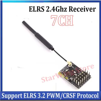 ELRS 2.4Ghz PWM 7CH CRSF Приемник Поддерживает ELRS 3.2 PWM/CRSF Протокол Медная Трубчатая Антенна Для RC FPV Беспилотного Самолета
