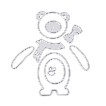 H7EA Медведь Режущие Штампы Трафареты Альбом Для Вырезок Бумажное Тиснение DIY Craft Рождество