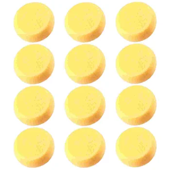 Healifty 12 шт. Круглые синтетические акварельные губки для рисования керамикой (желтые)