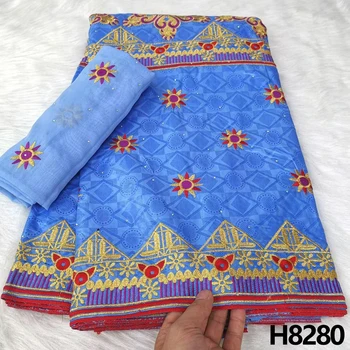 HFX 2023 Новая высококачественная африканская кружевная ткань Basin rich French soft Bazin, 5 + 2 ярда, сшитое женское платье в нигерийском стиле