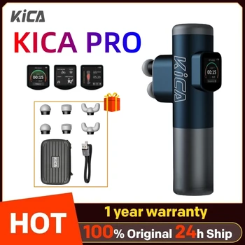 KICA Pro Профессиональный массажный пистолет с двойной головкой для снятия мышечной боли Фитнес-фасциальный пистолет с сенсорным экраном