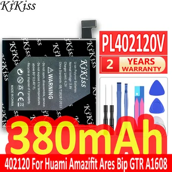 KiKiss PL402120V Аккумулятор Для Смарт-спортивных часов Huami Amazifit Ares Bip GTR A1608 380 мАч + Бесплатные Инструменты