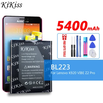 KiKiss Литий-Полимерная Аккумуляторная Батарея Большой Емкости 5400 мАч BL223 Для Lenovo K920 VIBE Z2 Pro Запасные Батареи
